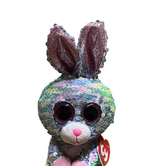 Ty Inc. Toys Multicolor Flippables Reversible Sparkling Sequin Bunny Size 9” - Picture 2 of 6